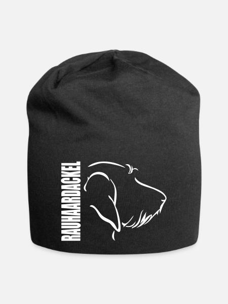 RAUHAARDACKEL PROFIL Wilsigns Hundemotiv Dackel - Jersey-Beanie - Schwarz