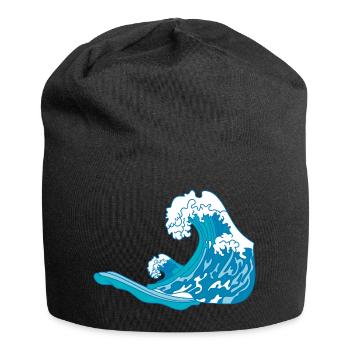 Waves in the sea - Jersey Beanie - black - Front