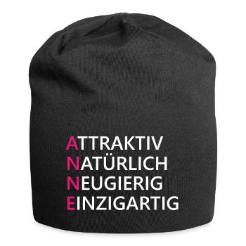 Anne Name Geschenk - Jersey-Beanie - Schwarz - Vorne