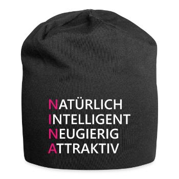 Nina Name Geschenk - Jersey-Beanie - Schwarz - Vorne