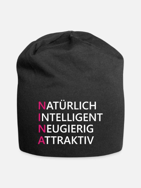 Nina Name Geschenk - Jersey-Beanie - Schwarz
