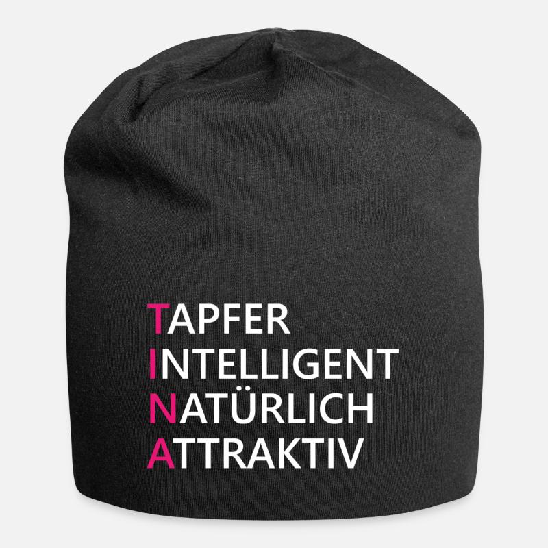 Tina Name Geschenk - Jersey-Beanie - Schwarz