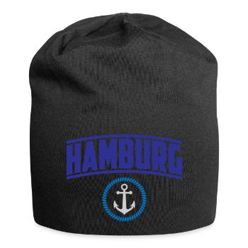 Hamburg, Anker Hafen | Farben änderbar - Jersey-Beanie - Schwarz - Vorne