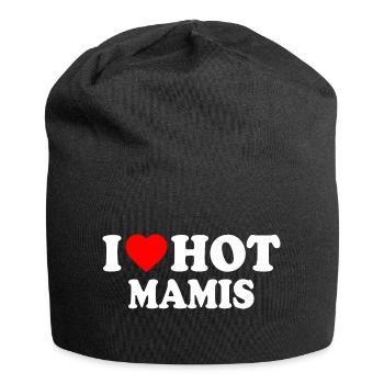 I love hot mamis - Bonnet en jersey - noir - Devant