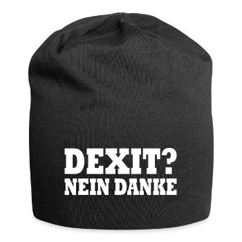 Dexit nein danke - Jersey-Beanie - Schwarz - Vorne