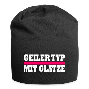 geiler typ mit glatze - Jersey-Beanie - Schwarz - Vorne