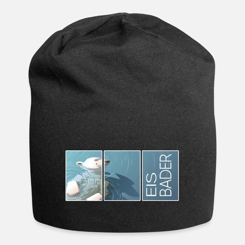 eisbader winterbader kälte winterschwimmer eisbär - Jersey-Beanie - Schwarz