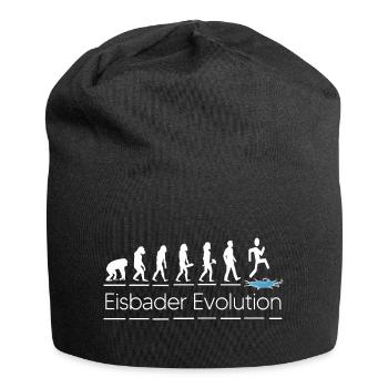eisbader winterschwimmen evolution eiswasser - Jersey-Beanie - Schwarz - Vorne