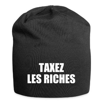 Besteuerung der Reichen - Jersey-Beanie - Schwarz - Vorne