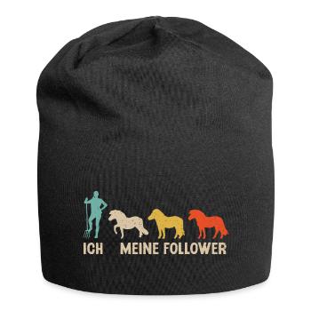 Shetland Pony Meine Follower Pferde Reitsport - Jersey-Beanie - Schwarz - Vorne