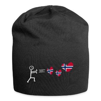 norwegen oslo love norwegisch norway norweger - Jersey-Beanie - Schwarz - Vorne