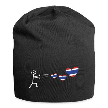 thaïlande thai love bangkok baht thaïlande drapeau - Bonnet en jersey - noir - Devant