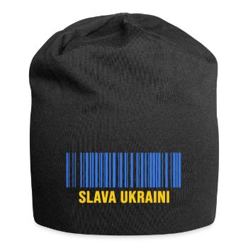 slava ukraini stand with ukraine free kiew barcode - Jersey Beanie - black - Front