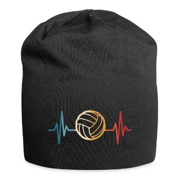 Volley-ball, battement de cœur, joueurs de volley-ball, volley - Bonnet en jersey - noir - Devant