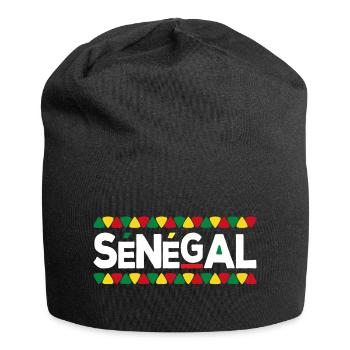 Sénégalais Drapeau Sénégal - Bonnet en jersey - noir - Devant