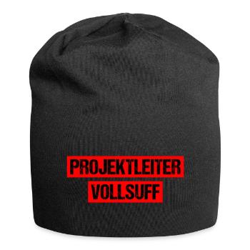 Projektleiter Vollsuff Suff Bier Saufen Party Fest - Jersey-Beanie - Schwarz - Vorne