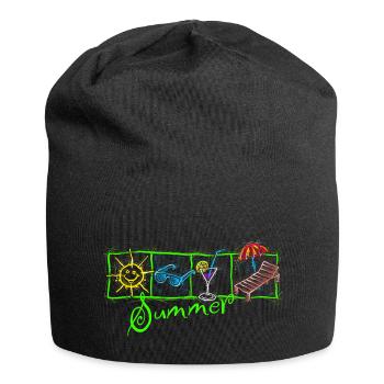 Sommer Sonne Party - Jersey-Beanie - Schwarz - Vorne