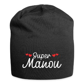 Maman Surnom Super Manou - Bonnet en jersey - noir - Devant