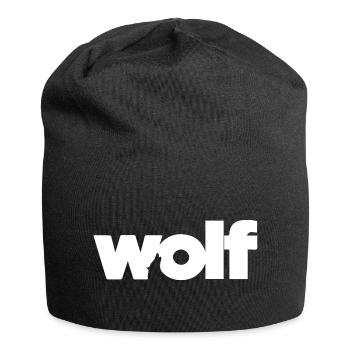 Wolf Logo original weißen Wolf - Jersey-Beanie - Schwarz - Vorne