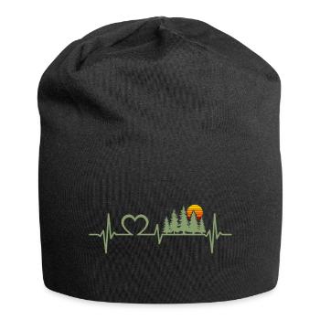 Wald Herzschlag Natur Bäume Wildnis Outdoor - Jersey-Beanie - Schwarz - Vorne