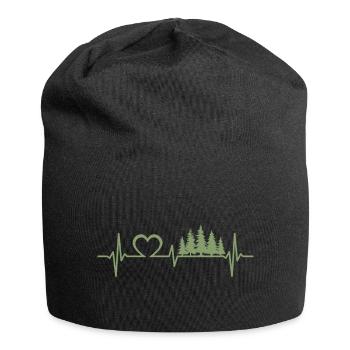 Wald Herzschlag Natur Bäume Wildnis Outdoor - Jersey-Beanie - Schwarz - Vorne