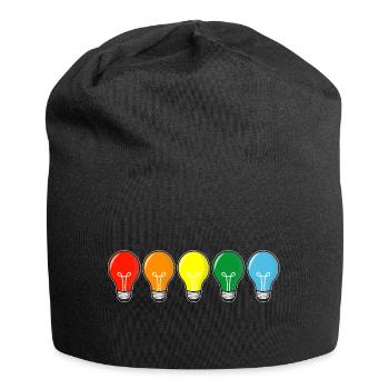 farbige Glühbirnen - Jersey-Beanie - Schwarz - Vorne