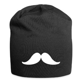 Einfach ein Bart weiss - Jersey-Beanie - Schwarz - Vorne