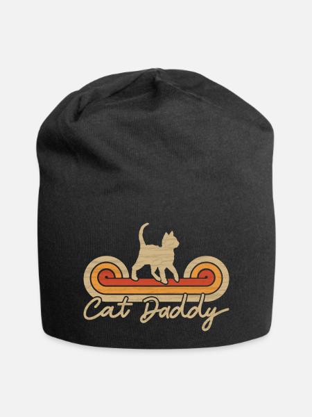 Cat Daddy Chats Papa - chat de style vintage - Bonnet en jersey - noir