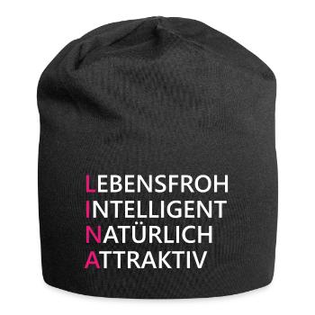 Lina Name Geschenk - Jersey-Beanie - Schwarz - Vorne
