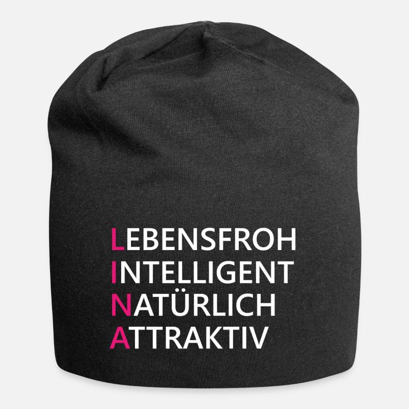 Lina Name Geschenk - Jersey-Beanie - Schwarz