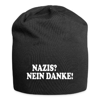 Nazis nein danke - Jersey-Beanie - Schwarz - Vorne