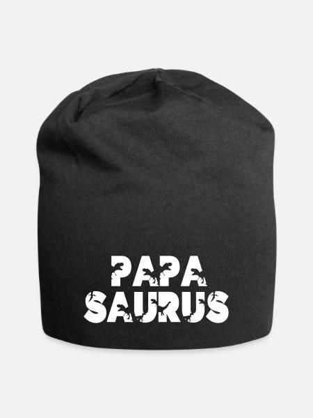 Bester Papa Geschenkidee Vater Papasaurus lustig - Jersey-Beanie - Schwarz