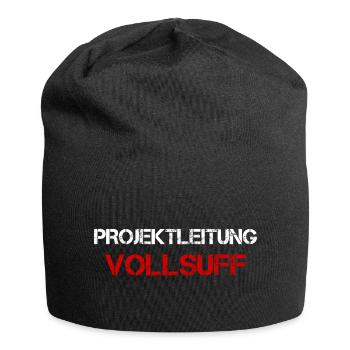 Projektleitung Vollsuff Bier Saufen Partnerlook - Jersey-Beanie - Schwarz - Vorne