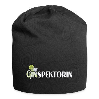 GINspektorin Gin Inspektorin Wacholderschnaps - Jersey-Beanie - Schwarz - Vorne