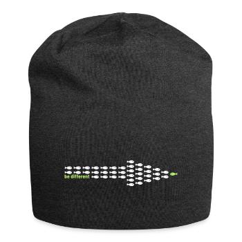 Be Different Fish Angel Angler Sayings Gift - Jersey Beanie - charcoal grey - Front
