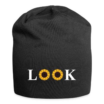 nature retro sunflower look garden friend - Jersey Beanie - black - Front