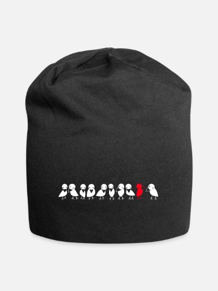 Vogelreihe Raben - Jersey-Beanie - Schwarz