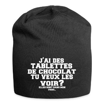 tablettes de chocolat - Bonnet en jersey - noir - Devant