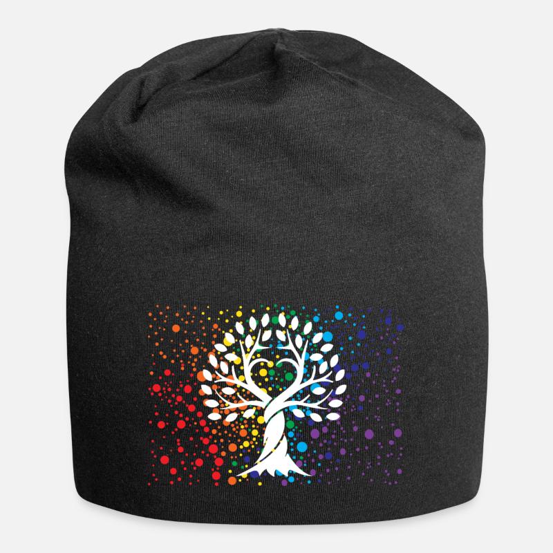 Arbre de vie avec des éclaboussures de peinture - Bonnet en jersey - noir