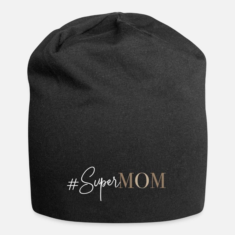 #SuperMOM - Jersey-Beanie - Schwarz