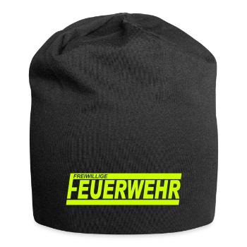 FEUERWEHR mit Rahmen - Freiwillige Feuerwehr FW32 - Jersey-Beanie - Schwarz - Vorne