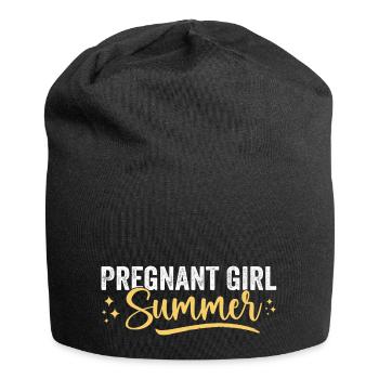 Pregnancy Reveal Pregnant Girl Summer Baby Shower - Bonnet en jersey - noir - Devant