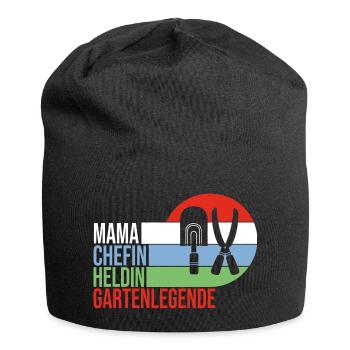 Mama Chefin Heldin Gartenlegende Garten Spruch - Jersey-Beanie - Schwarz - Vorne
