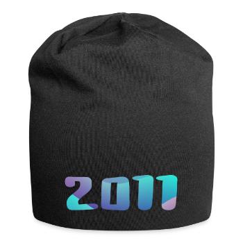 Geburtstagsgeschenk 2011 Jahrgang 2011 Retro 2011 - Jersey-Beanie - Schwarz - Vorne