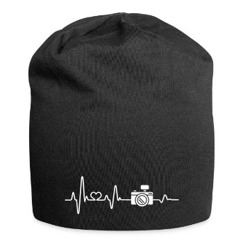Fotograf fotografieren Herzschlag Fotoshooting EKG - Jersey-Beanie - Schwarz - Vorne