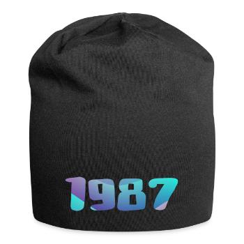 Geburtstagsgeschenk 1987 Jahrgang 1987 Retro 1987 - Jersey-Beanie - Schwarz - Vorne