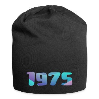 1975 Geburtstagsgeschenk Jahrgang 1975 Retro 1975 - Jersey-Beanie - Schwarz - Vorne