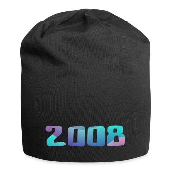 Geburtstagsgeschenk 2008 Jahrgang 2008 Retro 2008 - Jersey-Beanie - Schwarz - Vorne