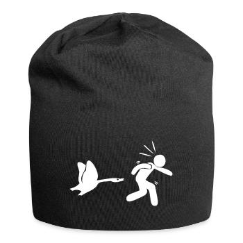 gans weiß mann - Jersey-Beanie - Schwarz - Vorne