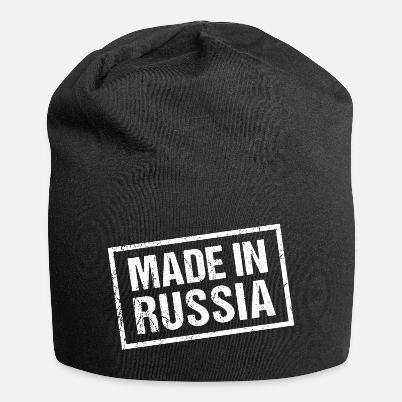 Made in Russia - Jersey-Beanie - Schwarz